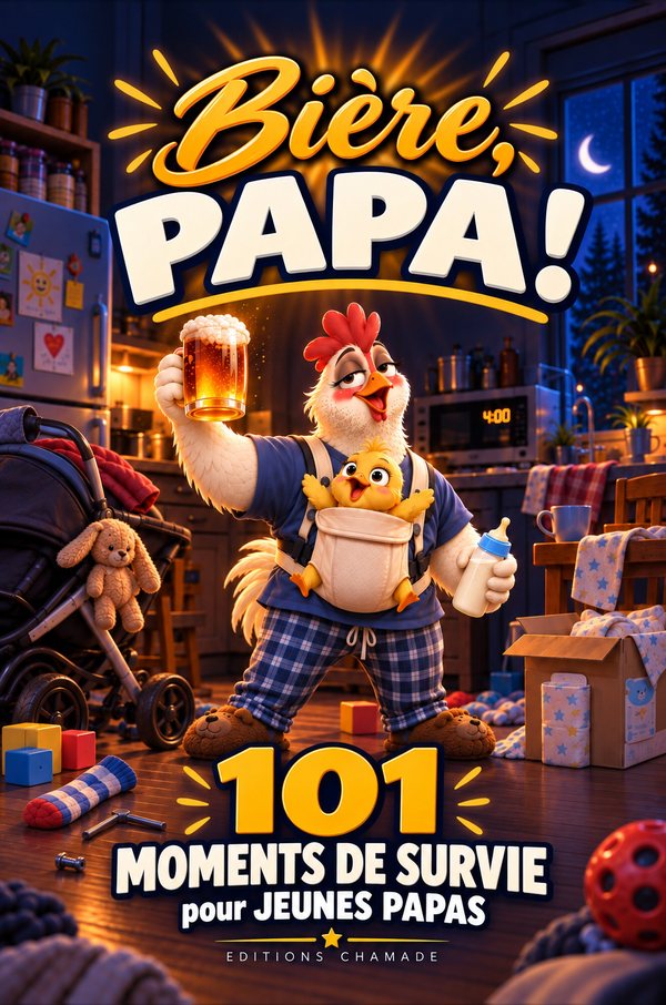 Couverture de «&nbsp;Bière, papa&nbsp;!&nbsp;», 101 moments de survie pour jeunes papas